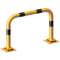 Anti-nudge hoop | flexible, tiltable | steel tube  76 mm | yellow / black | total width: 1000 mm | height above ground: 650 mm